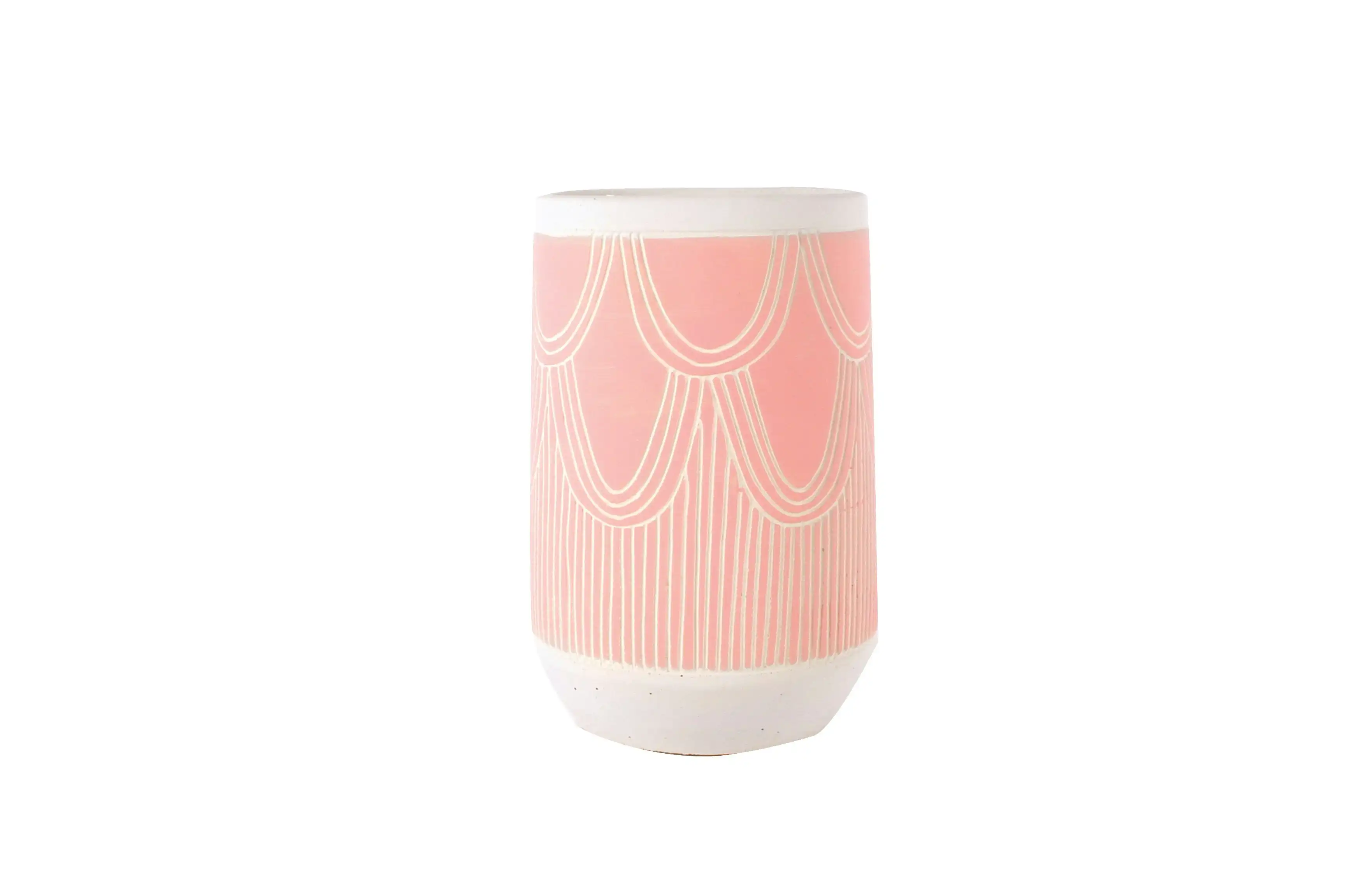 Zelva Pink Cement Vase 21 x 15 x 15cm