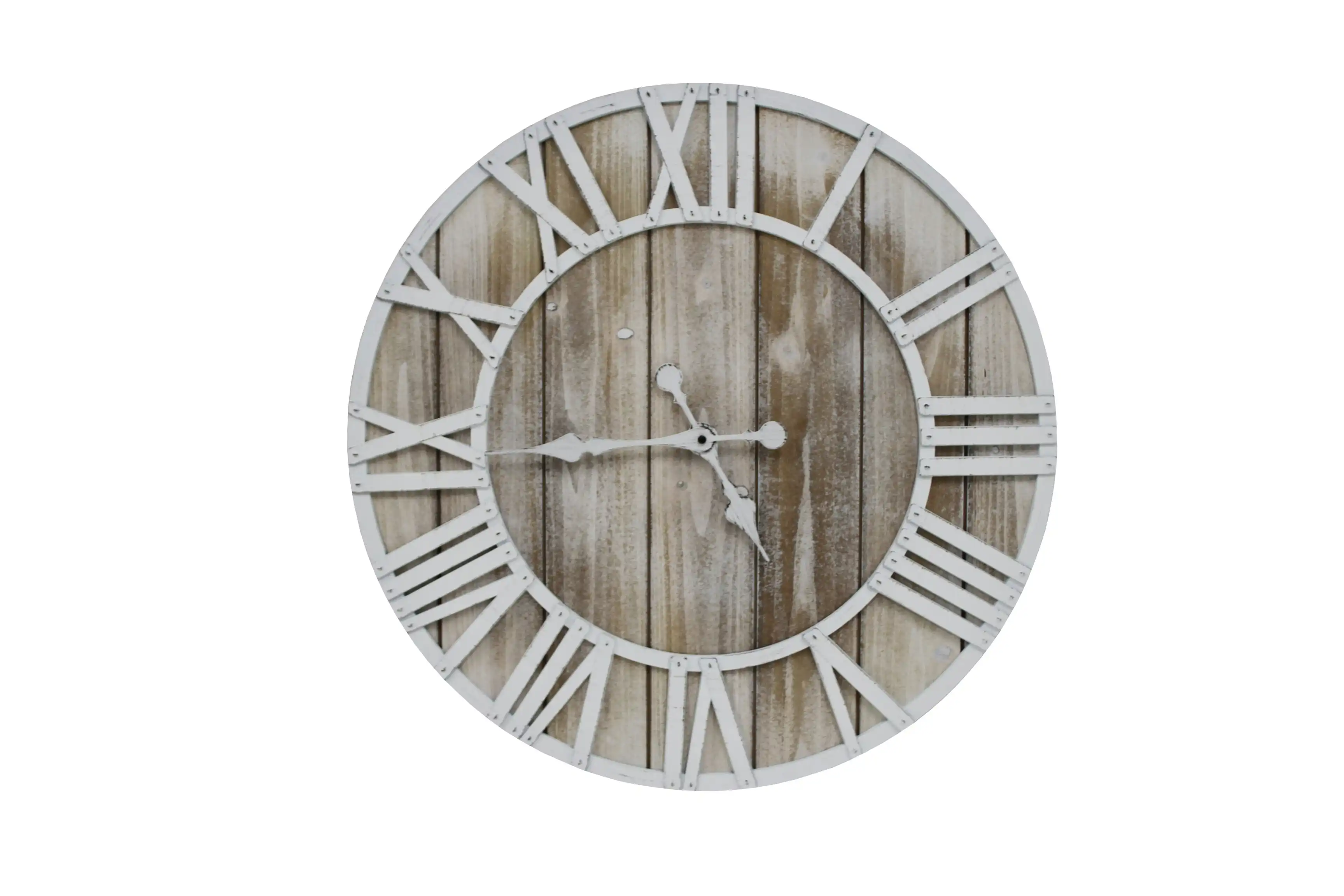 Hamlets Roman Numeral Clock White Wash Wood