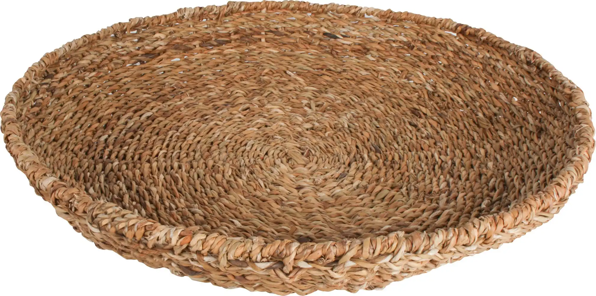 Fraser Seagrass Round Tray With Iron Frame