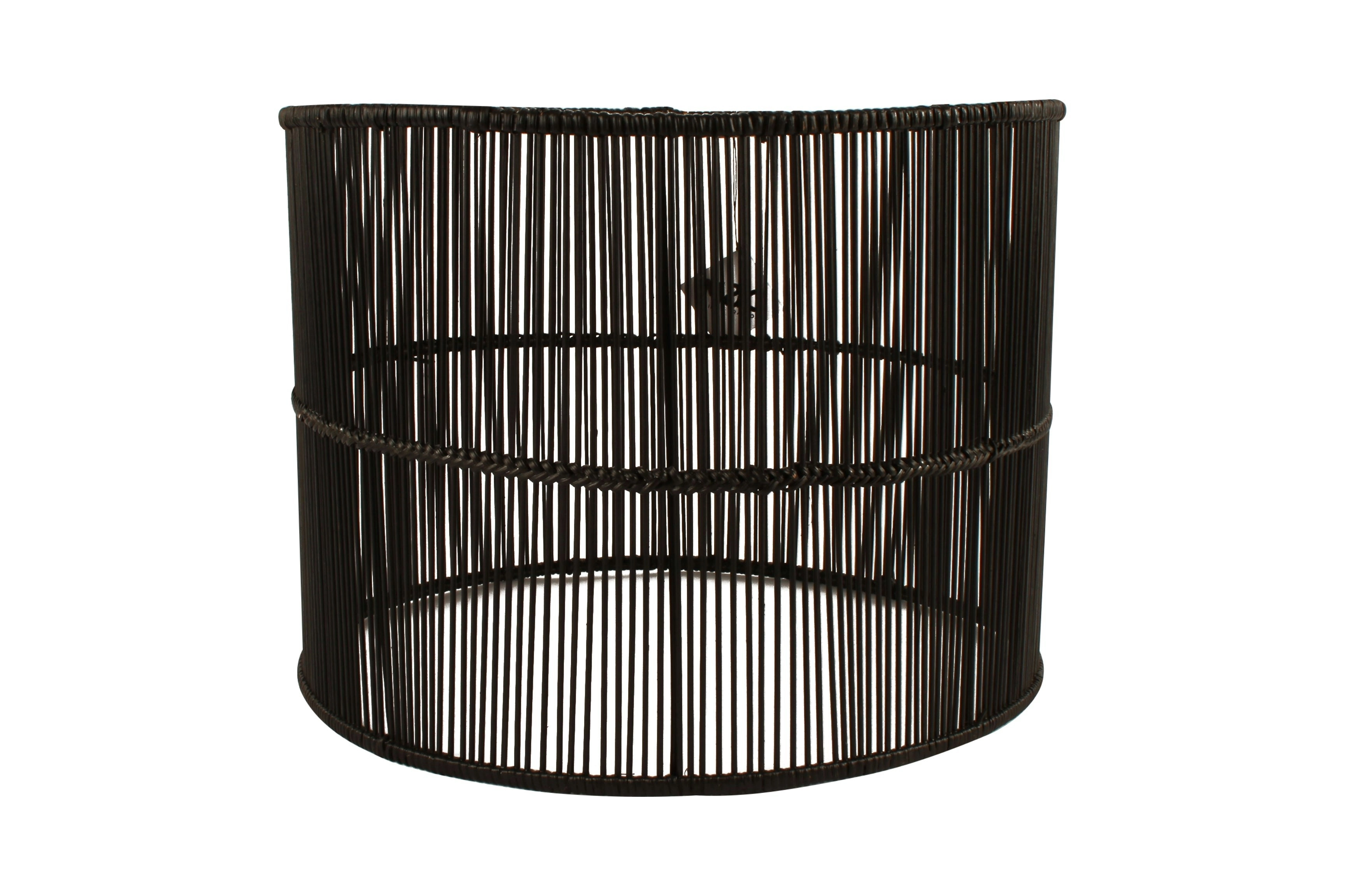 Rhapsody Rattan Pendant Lampshade 40 x 30cm Black