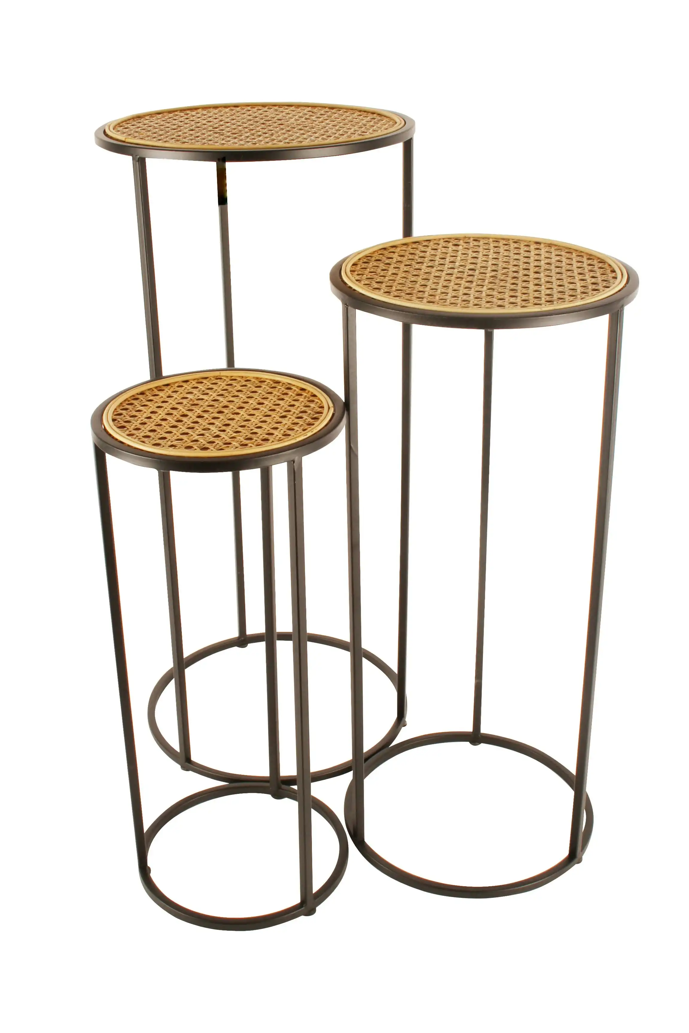 Hendrix Set Of 3 Rattan Side Tables