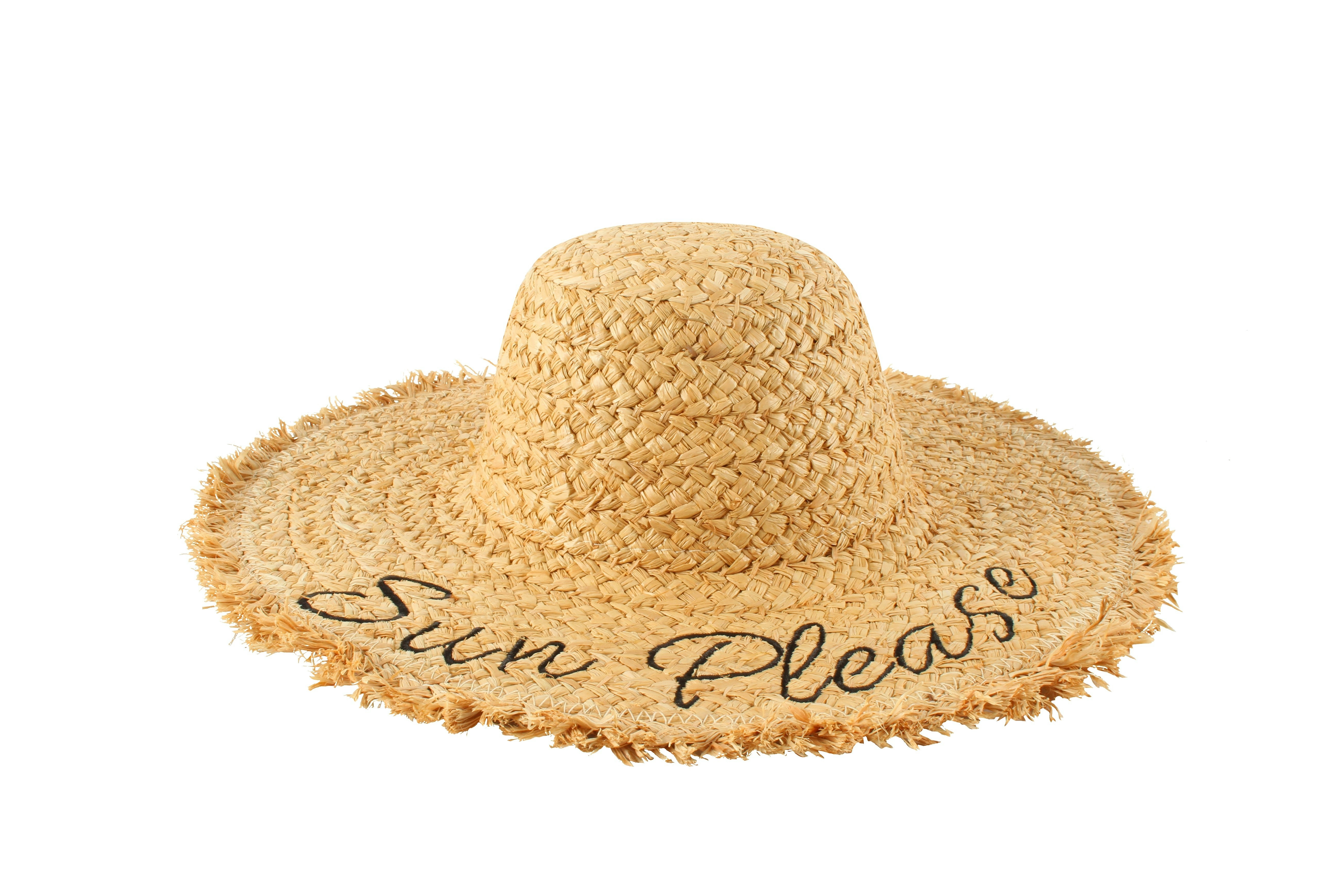 Straw Hat (43 x 43cm) - "Sun Please"