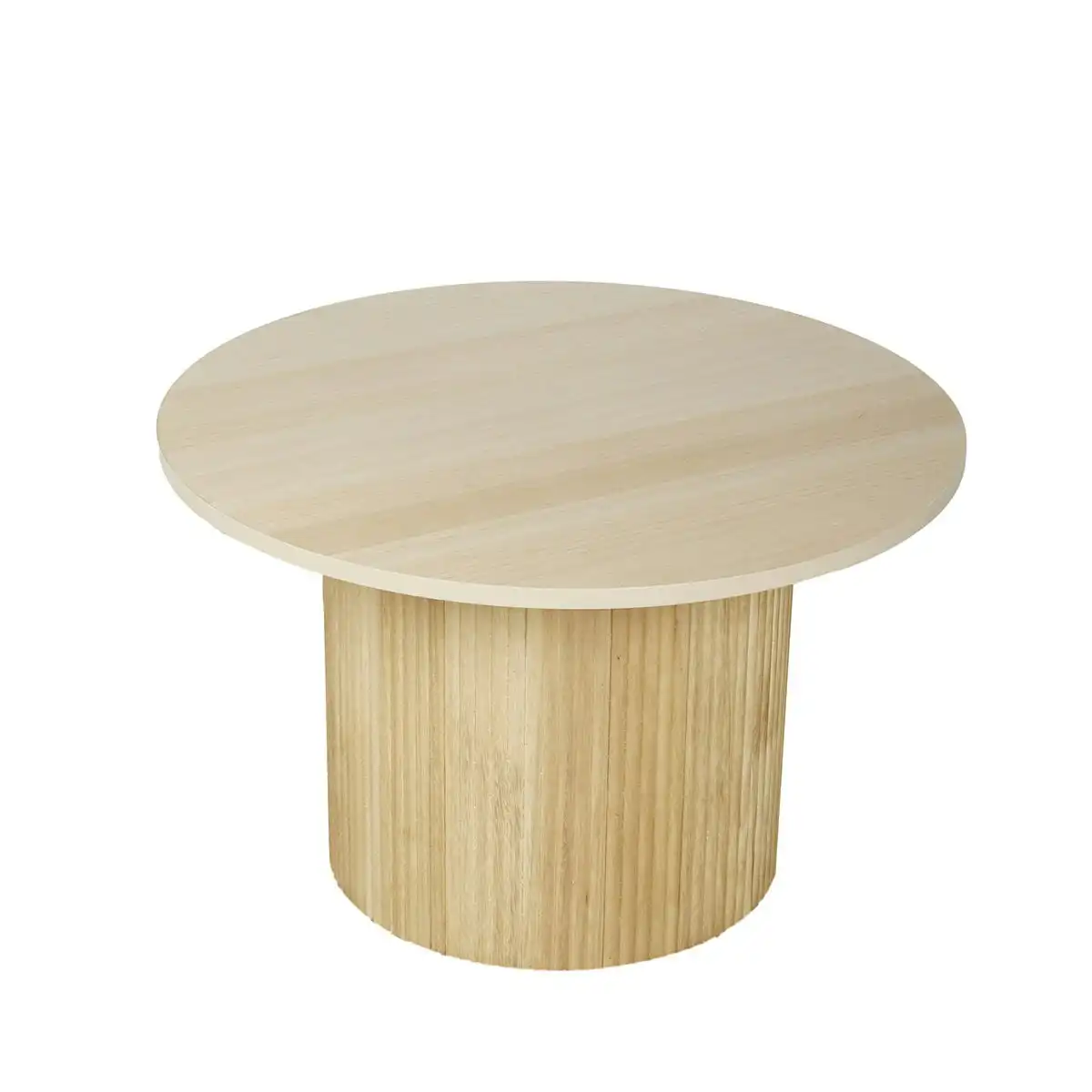 65cm Aimee Fluted Round Coffee Table Natural