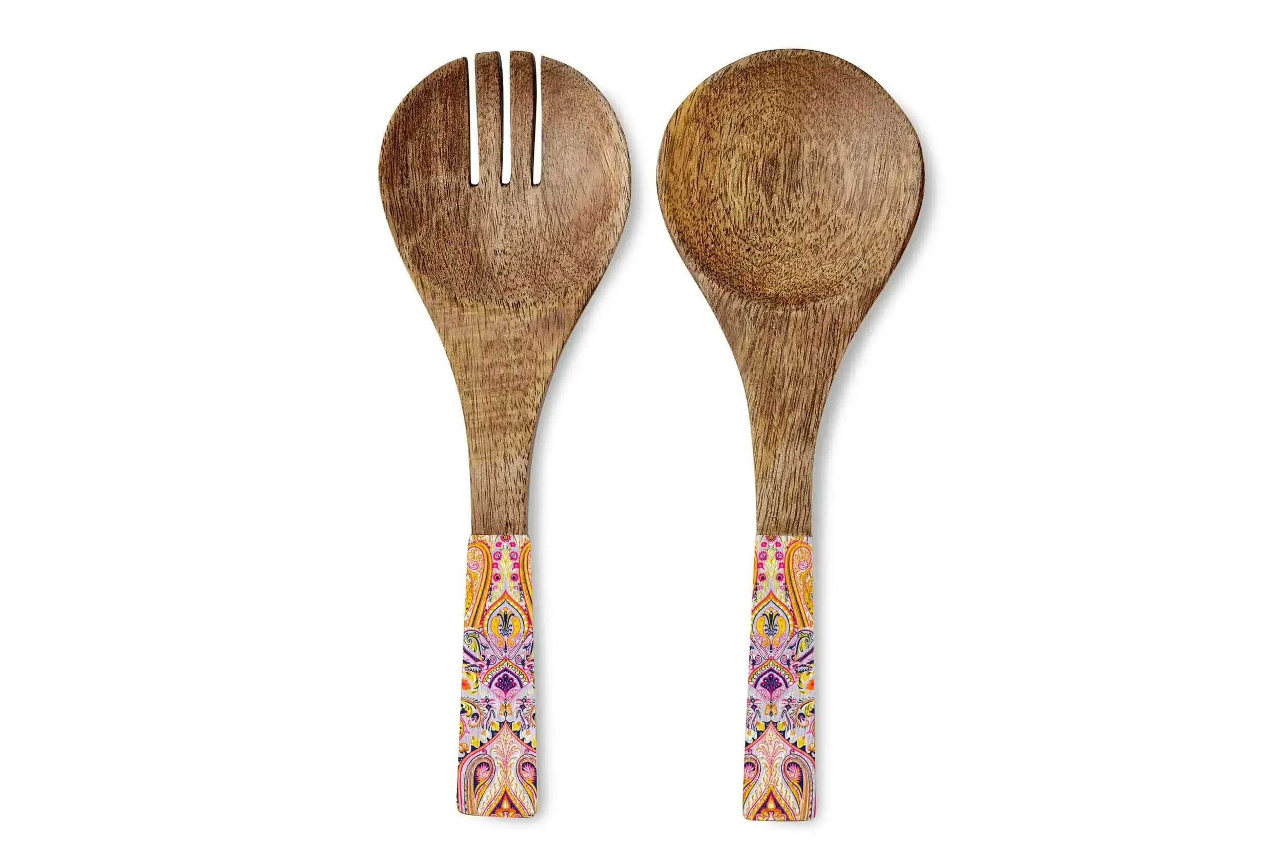 2Pc Salad Servers Mango Wood - Nomad Paisley