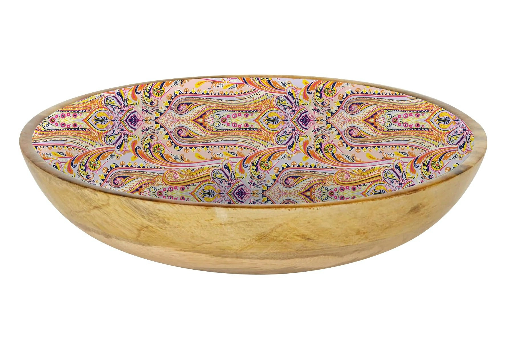 Round Enamel Salad Bowl - Nomad Paisley 32cm