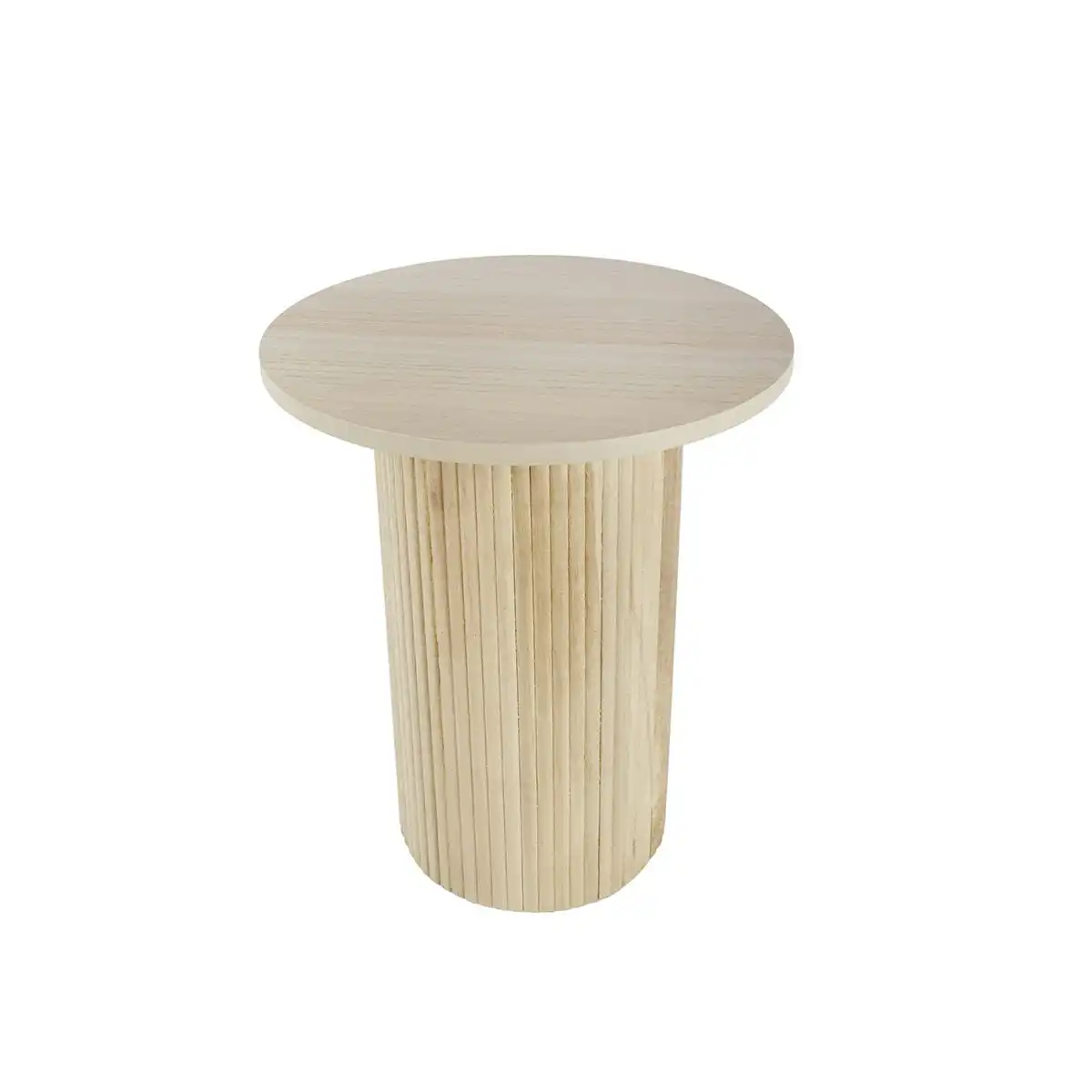 40cm Aimee Fluted Round Coffee Table Natural