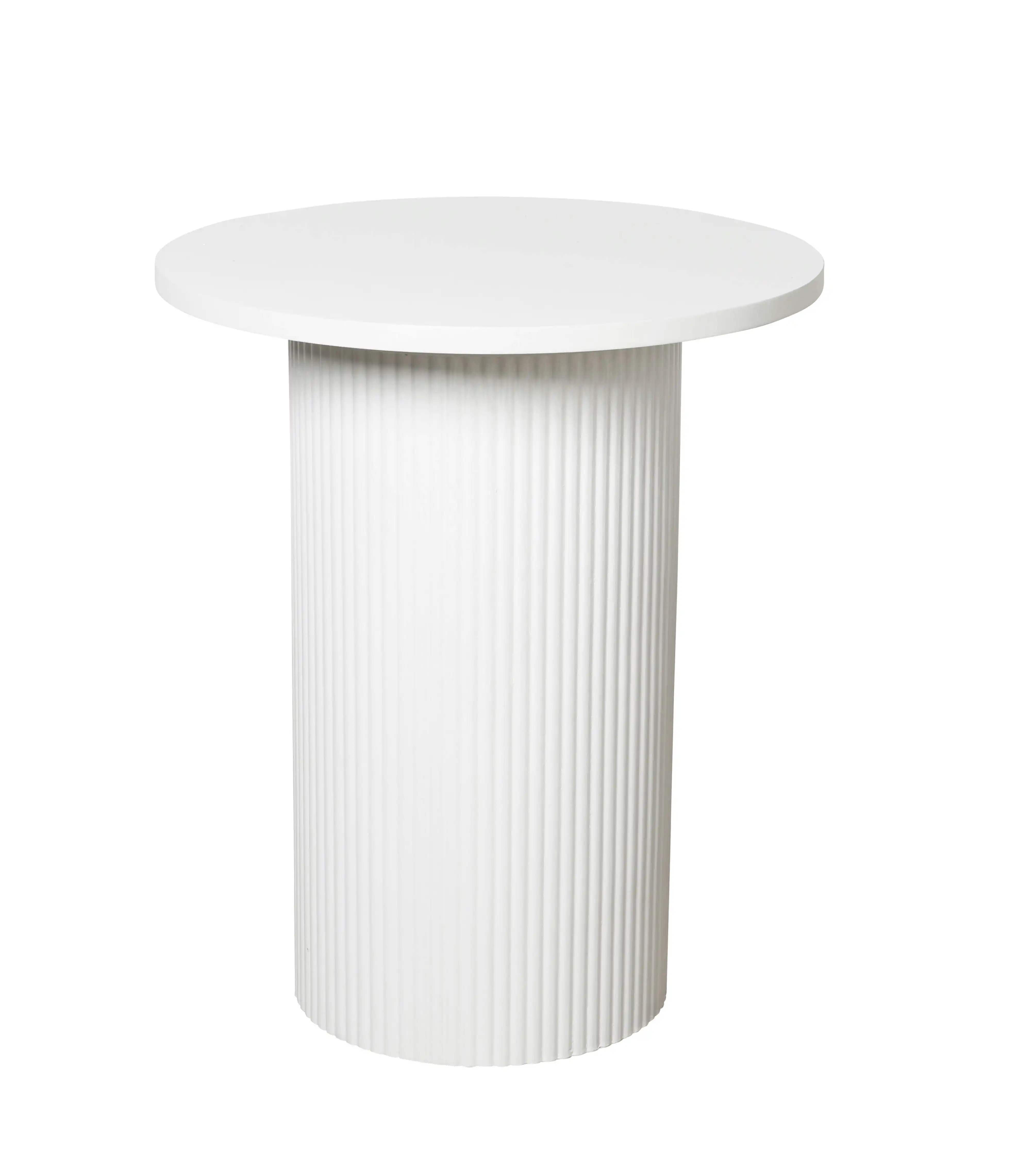 40cm Blanche Fluted Round Coffee Table White