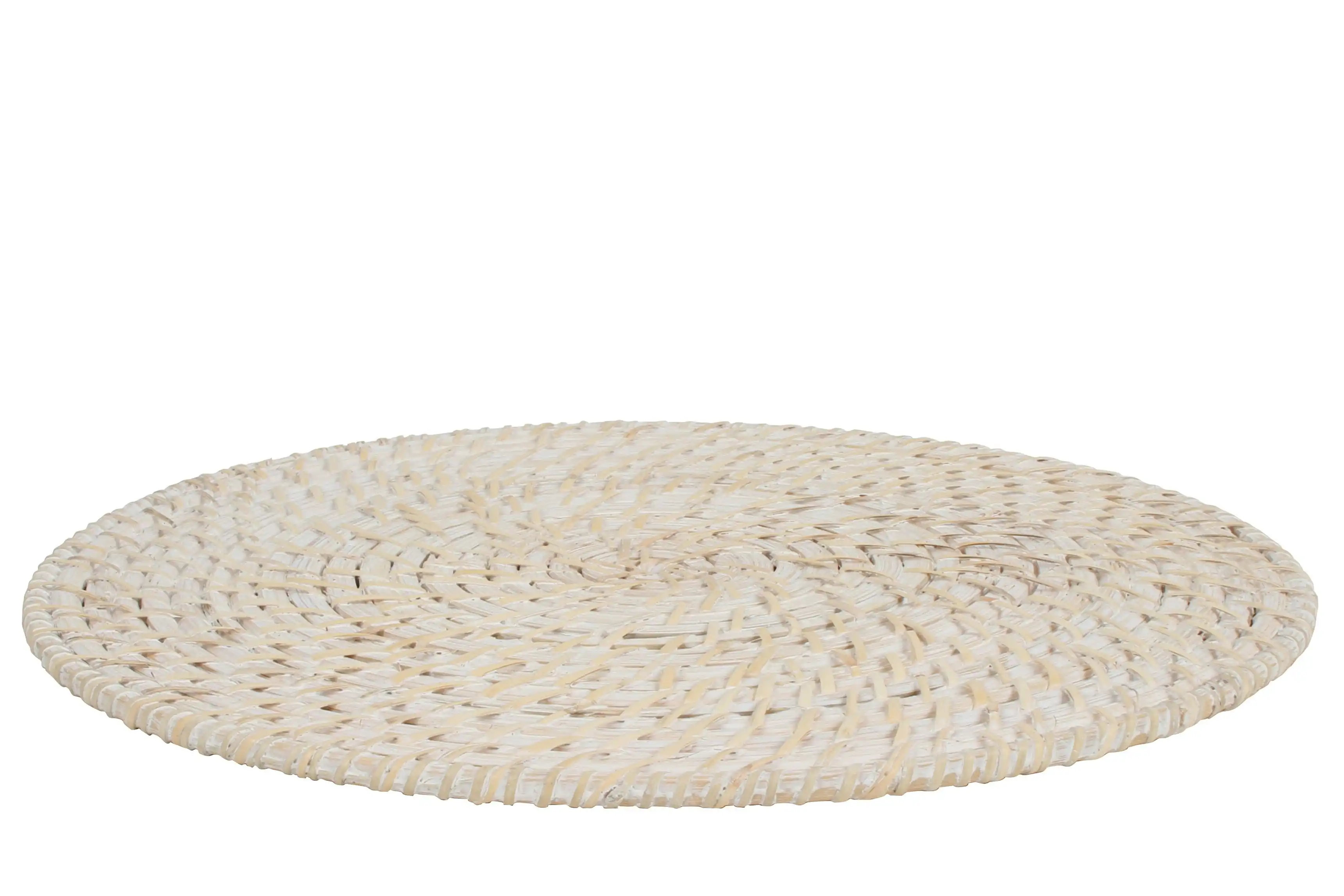 Zahara White Wash Round Display Mat