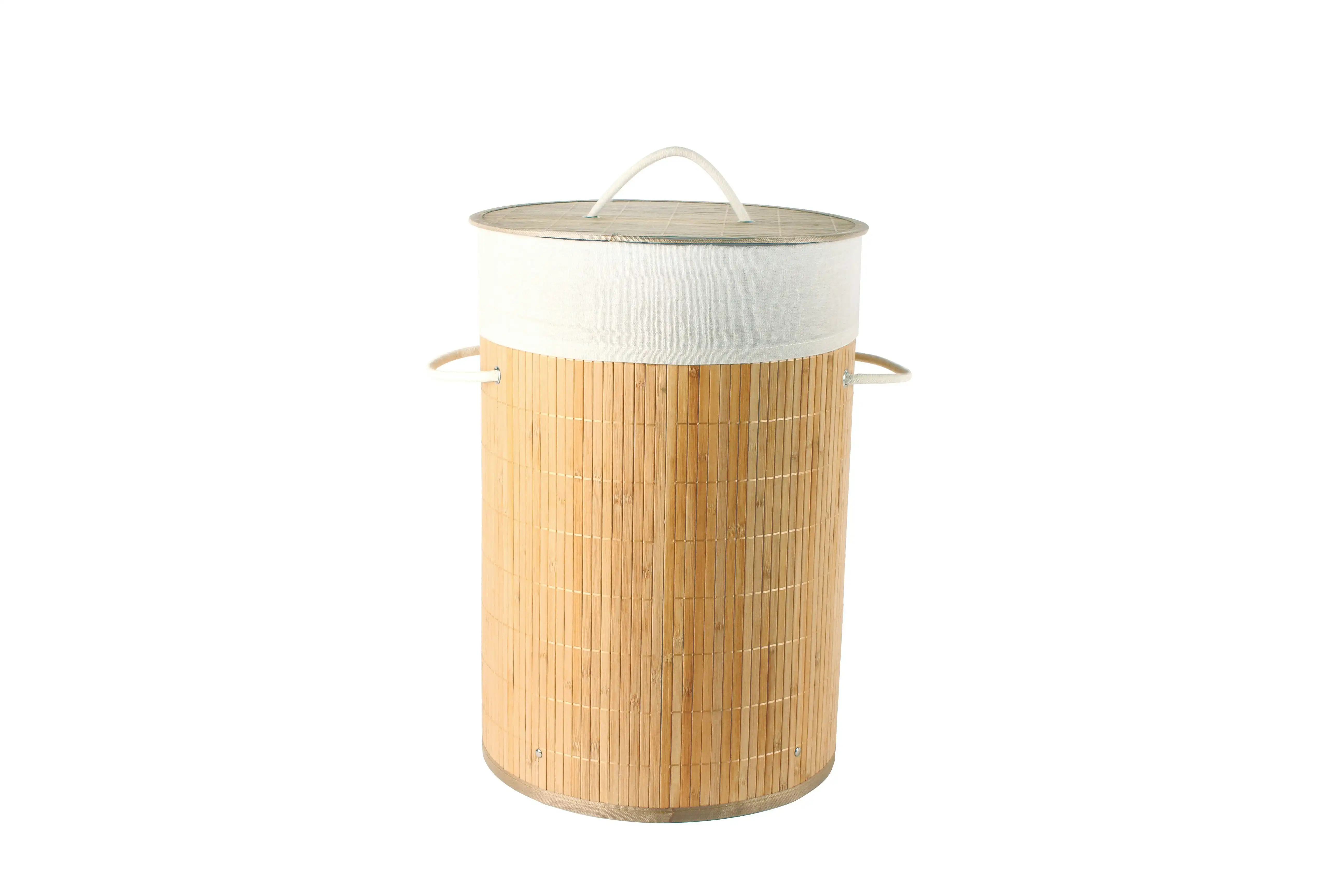 Kalib Bamboo Laundry Basket With Lining 60 x 38cm