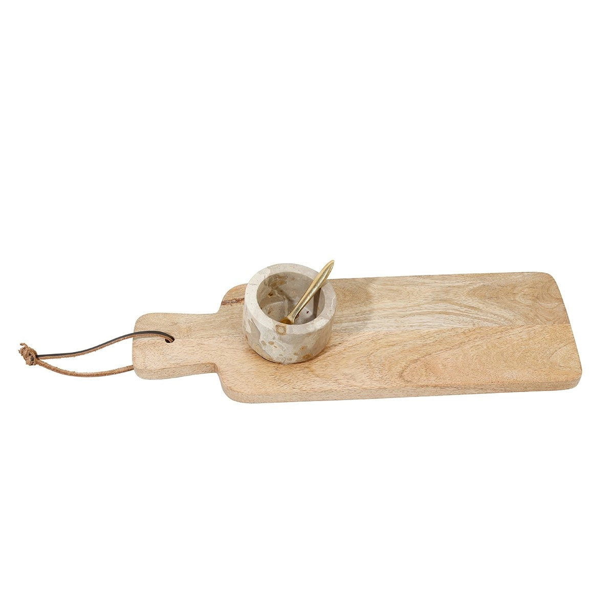 Lilet Acacia Wood Board With Marble Tapas Bowl - 35 x 13cm