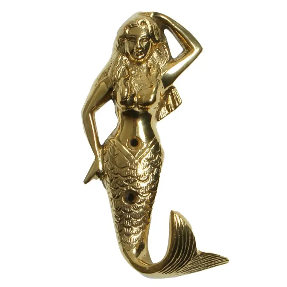 Maine & Crawford Belize 14x6cm Antique Brass Mermaid Wall Hook Home/Room Decor