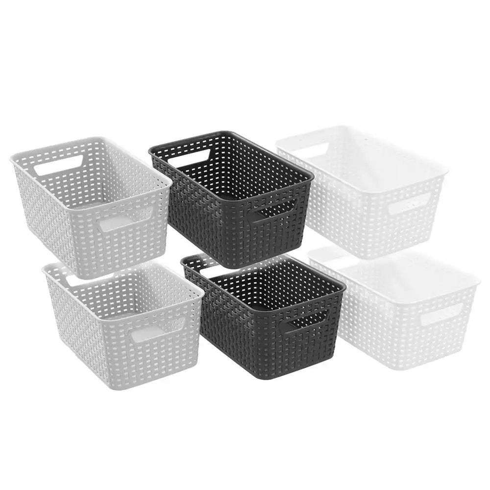 6x Boxsweden Woven Storage/Container Basket Organiser 28x18.5x13cm BPA Free Ast