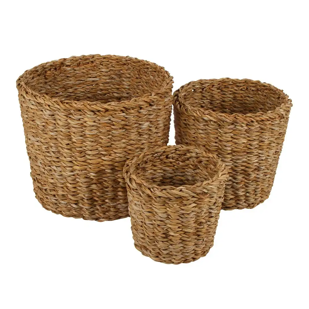 3pc Maine & Crawford Anglesea 13/17/22cm Seagrass Basket Storage Set Natural