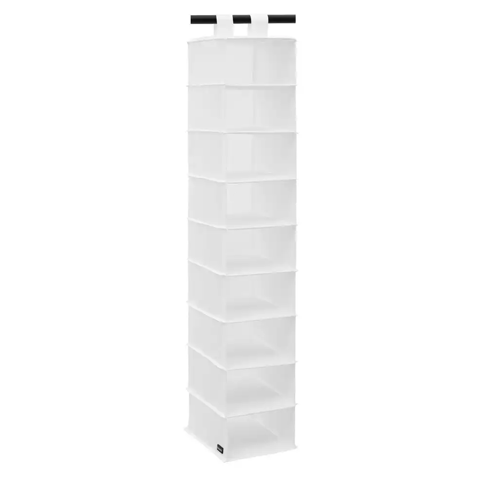 Boxsweden 120cm Kloset 9 Section Hanging Shelf Clothes Storage Organiser White