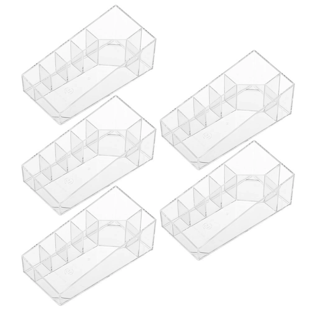 5PK Boxsweden Crystal 7 Section Micro Station Makeup/Cosmetics Organiser Clear