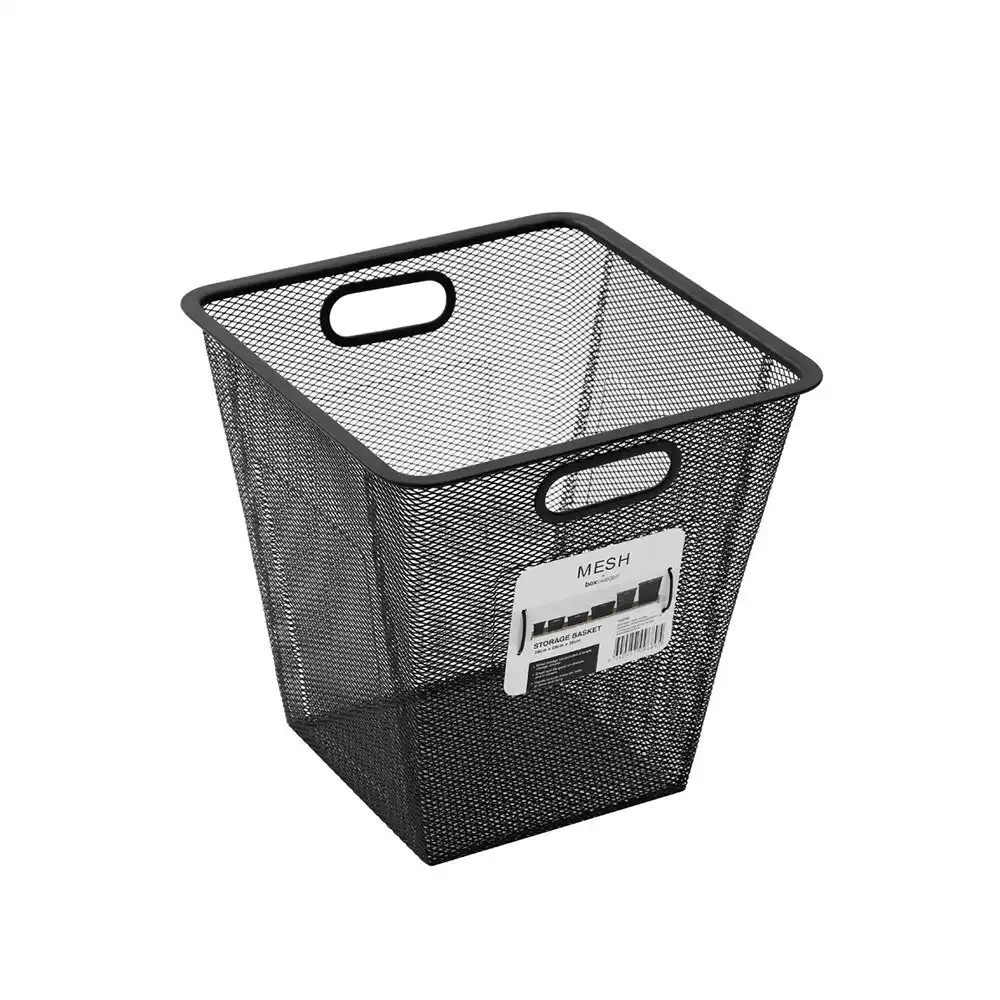 Boxsweden Mesh Storage Basket 28x28cm Home Organiser Container Case Holder BLK
