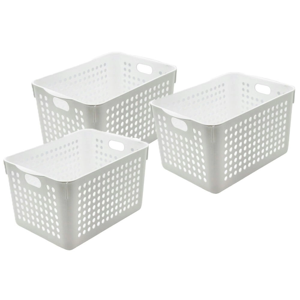 3x Boxsweden Mode Basket 32cm Home Cleaning Storage Room Organiser Container WH