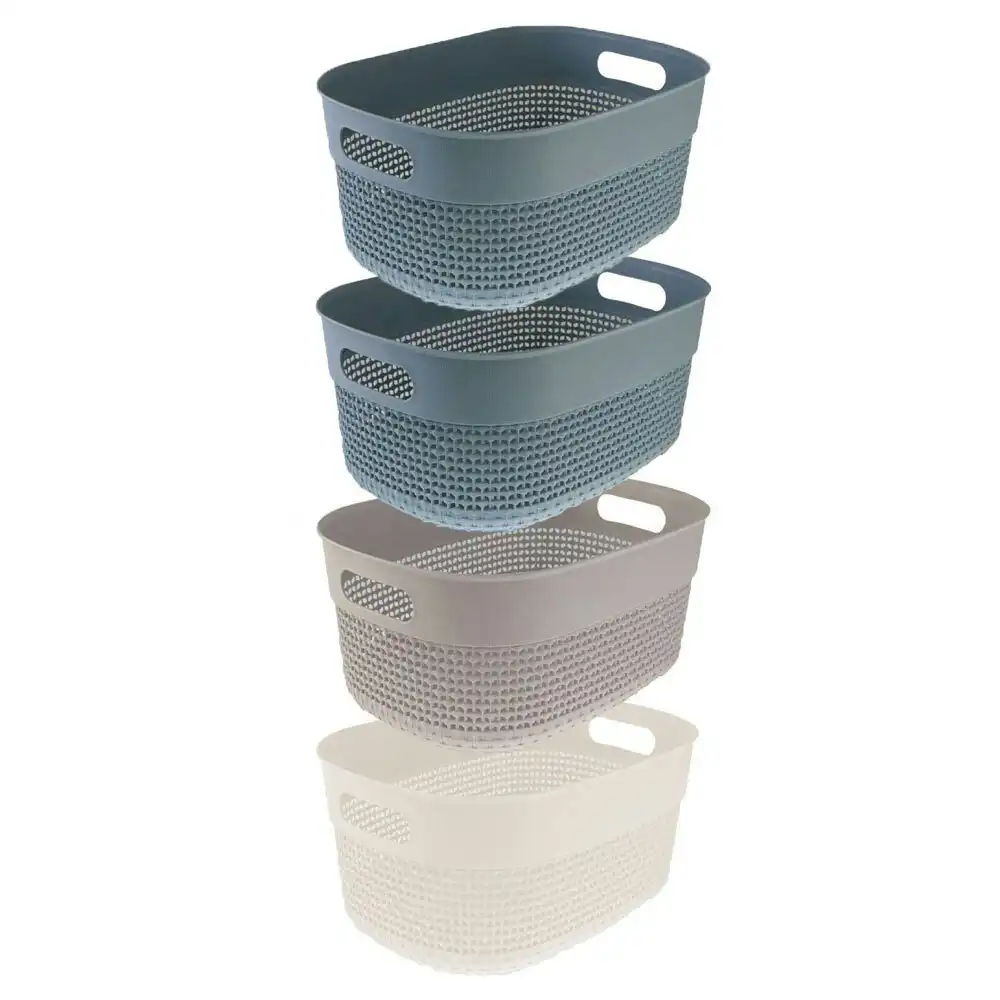 3x Boxsweden Logan Basket Medium 26.5cm Home Storage Organiser Containers Asst.