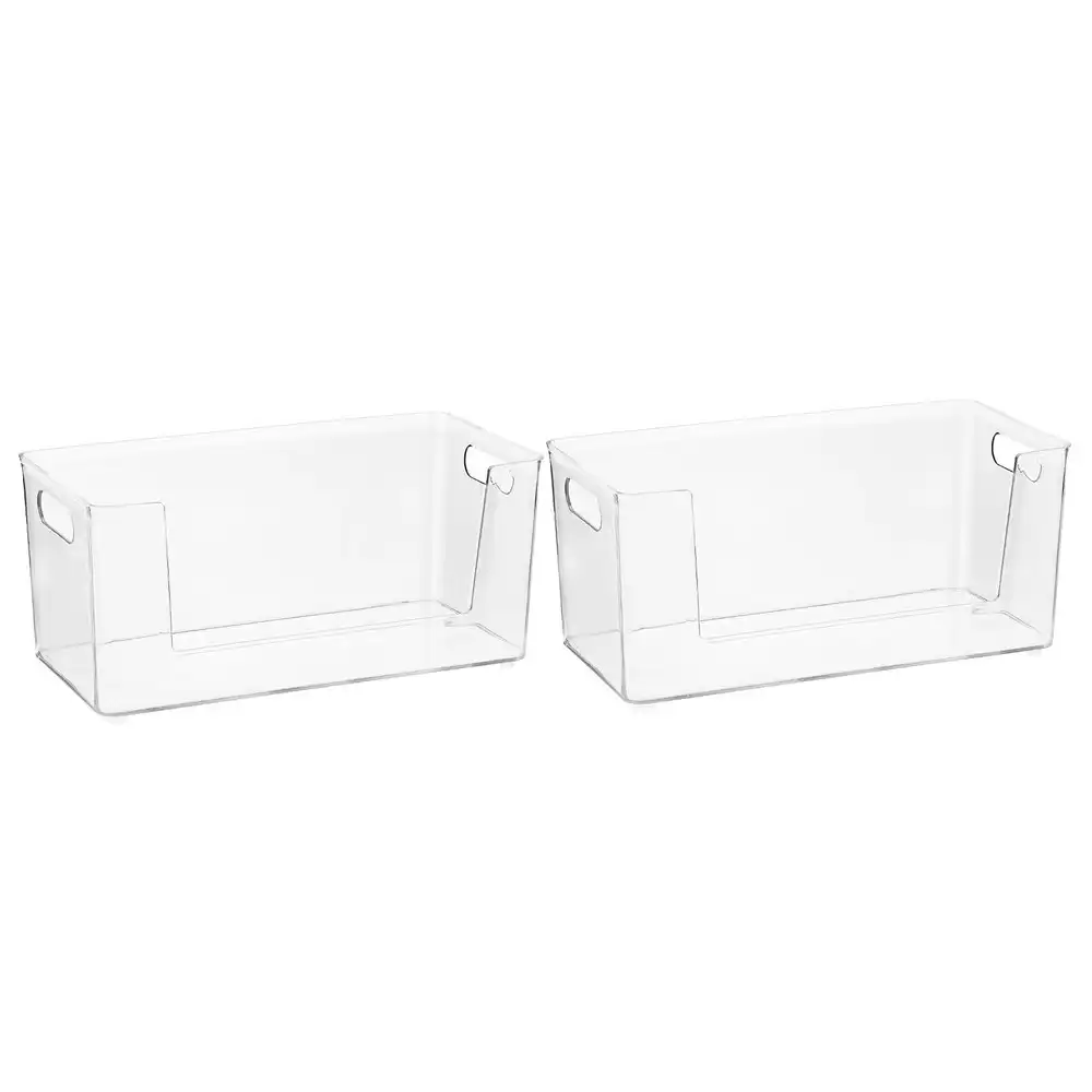2x Boxsweden Crystal 32.5x16.5cm Pick Container Storage Home Organiser Large