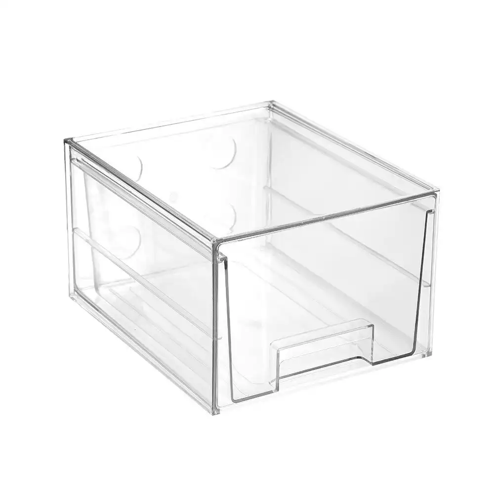Boxsweden Crystal 27x16cm Stackable Deep Drawer Storage Home Organiser Clear