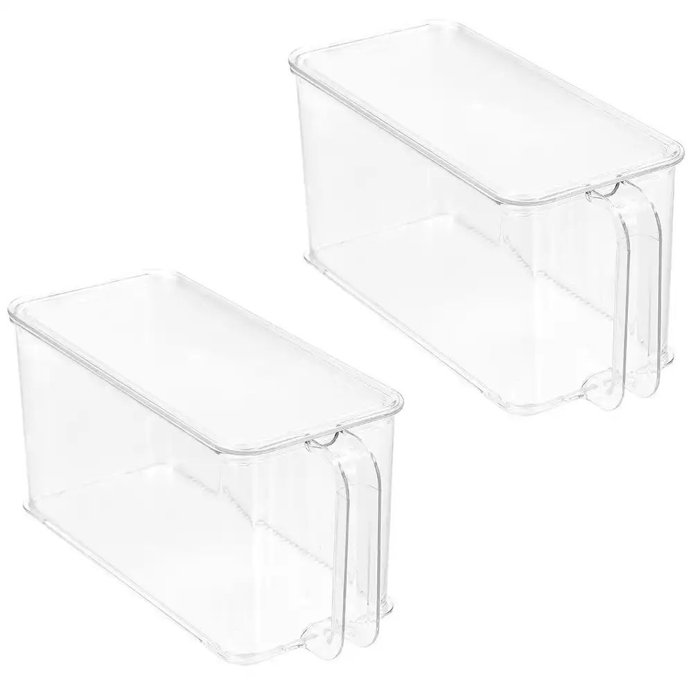2x Boxsweden Crystal Easy Access Storer w/Lid 4.5L Stackable Storage Organiser