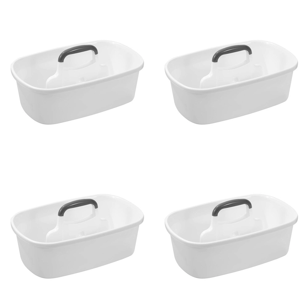 4x Boxsweden 2-Section 40x25cm Cleaning Caddy Organiser Storage w/ Handle Assort