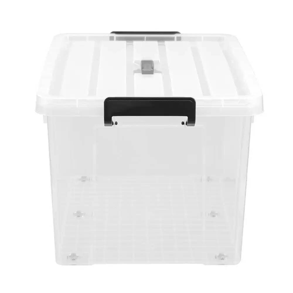 Boxsweden Dura 59cm/65L Carry Box w/ Wheels/Lid Storage Home Organiser White