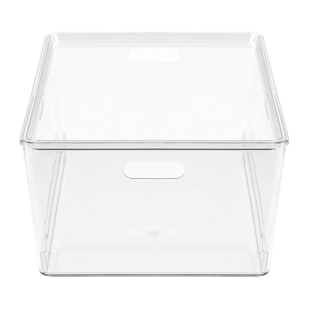 Boxsweden Crystal Tidy Box 52cm/24L Storage w/ Lid Stackable Organiser Clear