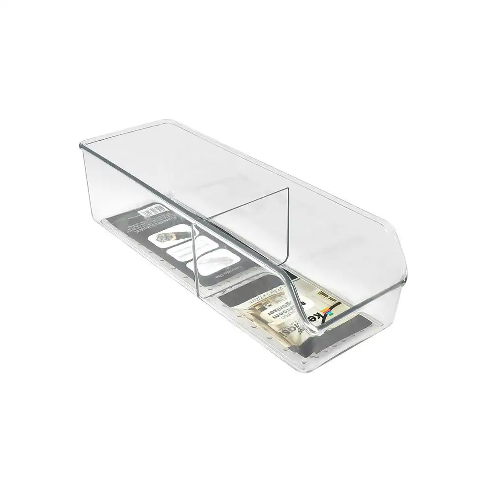 Kemasi Clear Bathroom Sink Top Storage Organiser Caddy 2 Compartments 27x9cm