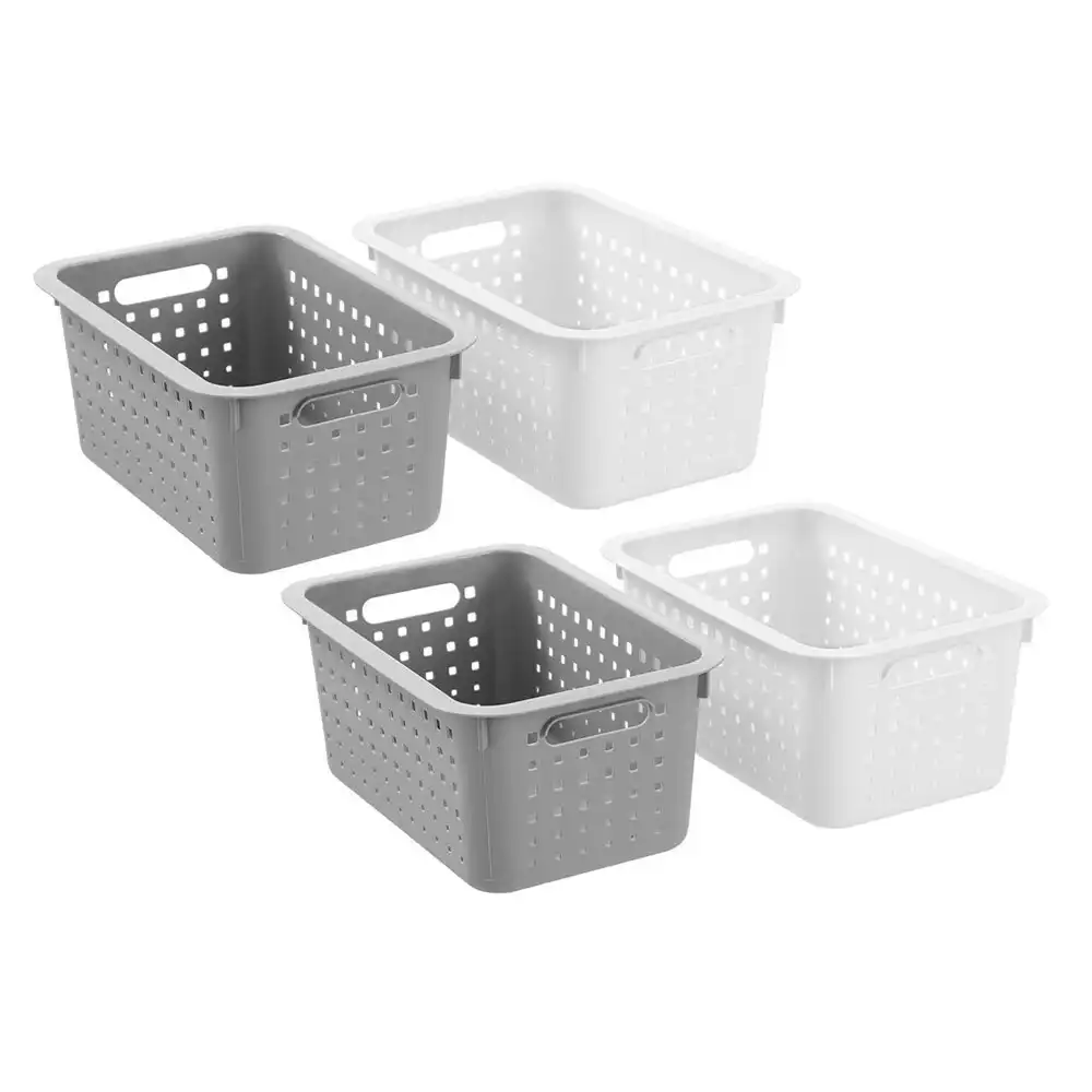 4x Boxsweden Cubo 33x22cm Storage Basket Home Organiser Small Rectangle Assorted
