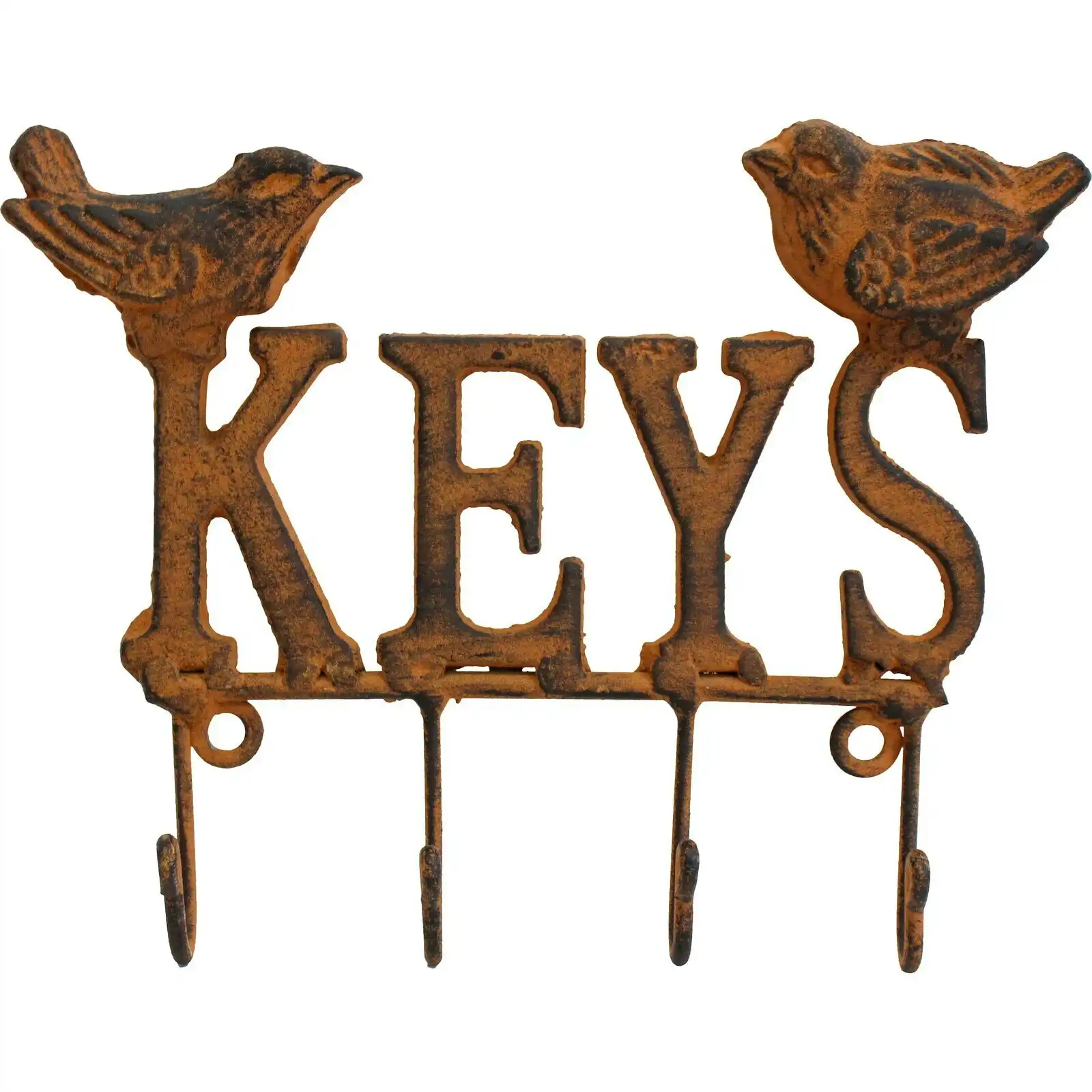 Hook Double Birds Keys Metal 17cm Key Holder Wall Mounted Organiser Home Decor