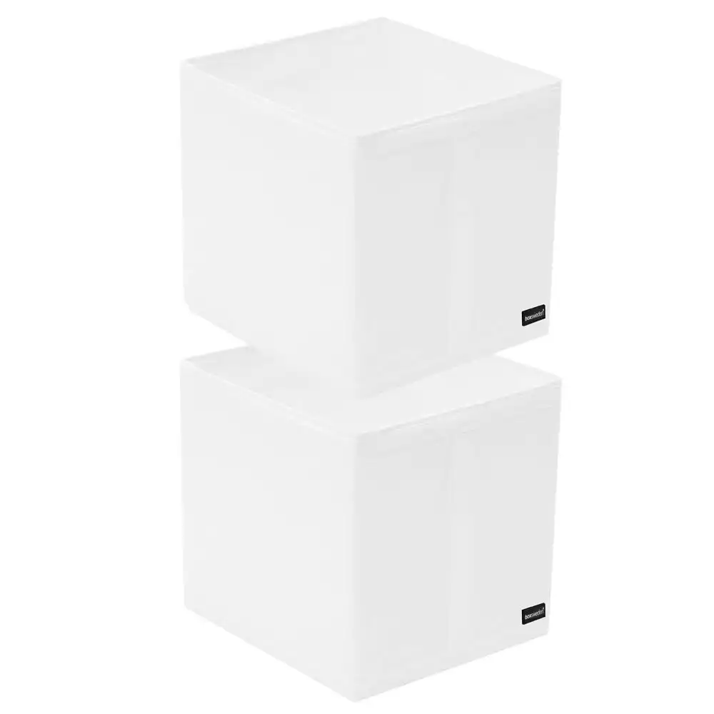 2x Boxsweden Kloset Storage Cube Large 34cm Organiser Box Container Holder WHT
