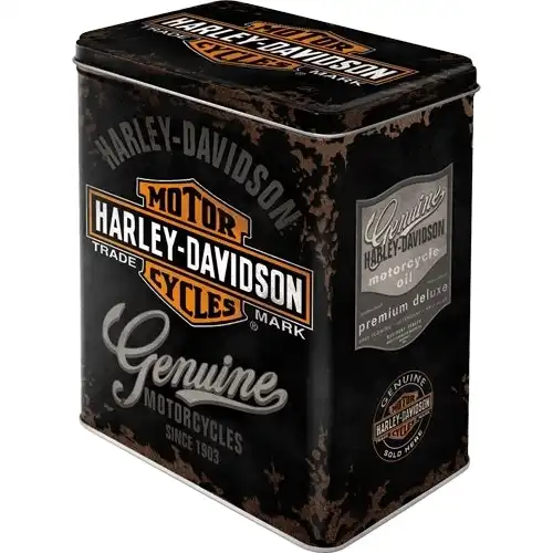 Nostalgic Art 20cm/3L Tin Box Storage Harley Davidson Canister Organiser Large