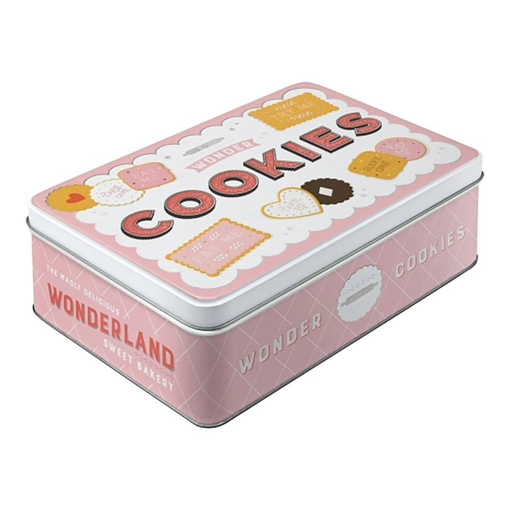 Nostalgic Art 2.5L Flat Metal Food Storage Matt Tin Wonder Cookies 23x16x7cm