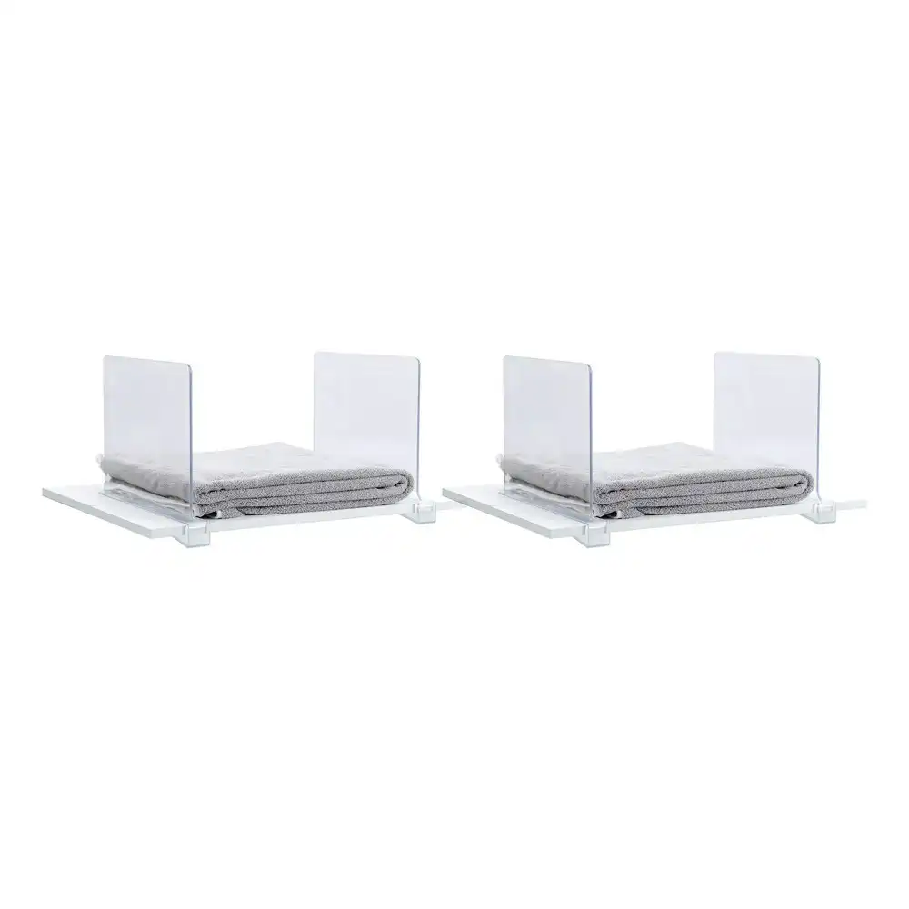 4pc Boxsweden 28cm Crystal Shelf Adjustable Closet/Cloth Divider Organiser