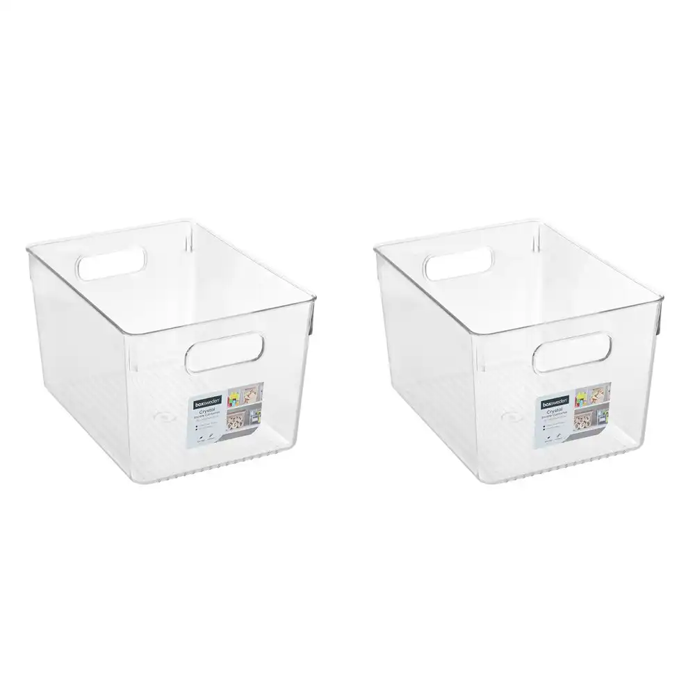 2x Boxsweden Crystal 15L/33x25cm Encore Container Home Storage Organiser Clear