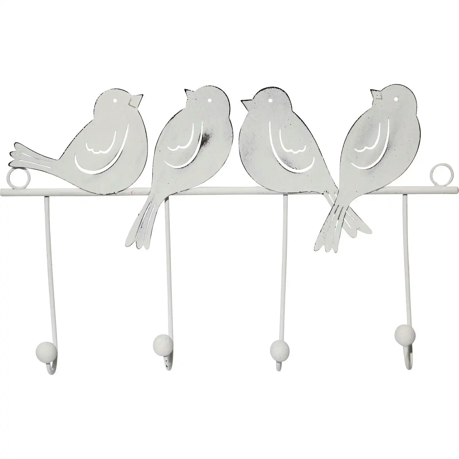 Bird Hooks Metal 30.5cm Wall Mounted Clothes/Key Hanger/Storage Holder Organiser