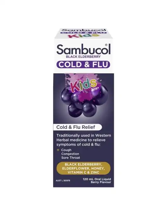 Sambucol Kids Black Elderberry Cold & Flu Relief Kids Liquid 120mL