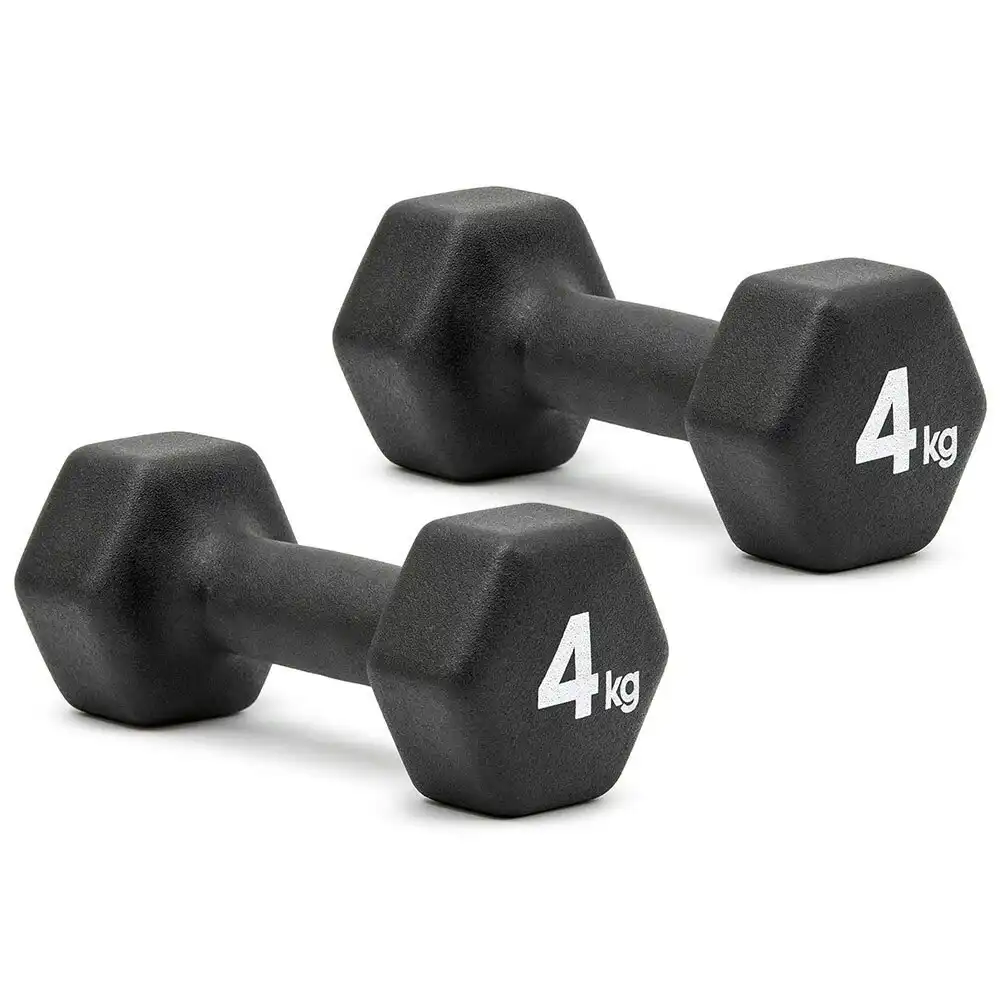 2pc Adidas Hex Dumbbells 4kg Gym/Training/Fitness/Weight Lifting Sport/Activity