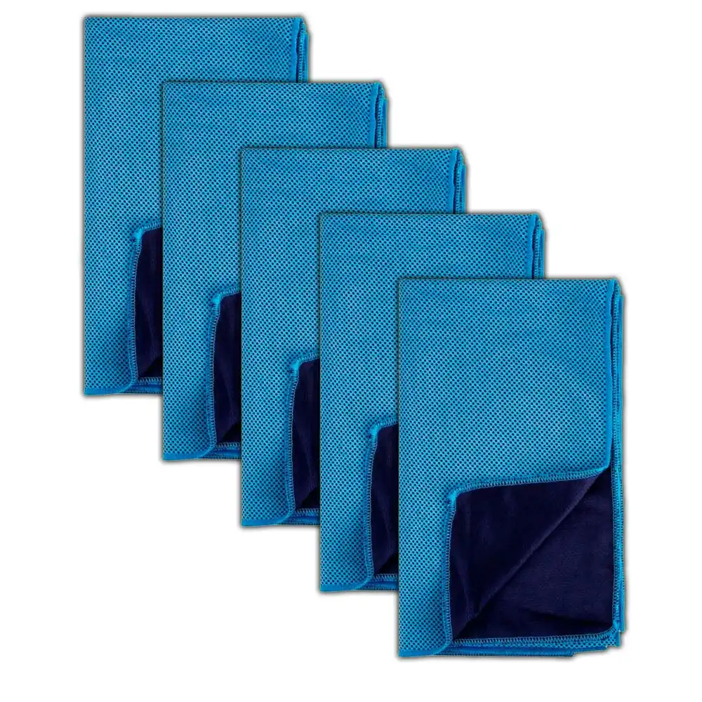 5PK Vistara Icy Cool Breathable Picnic Outdoors Gym/Work Towel Blue 30x100cm