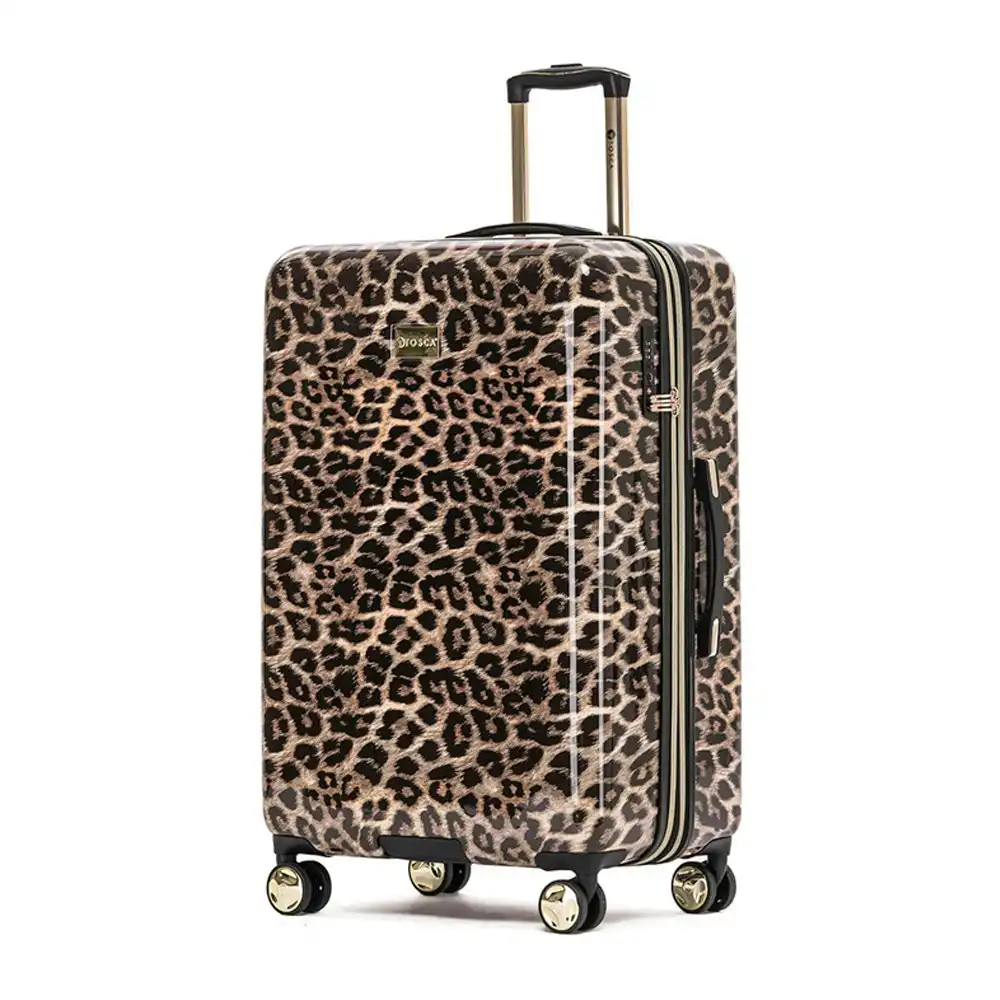 Tosca Leopard Print 29" Checked Trolley Luggage Travel Suitcase 76x46x34cm
