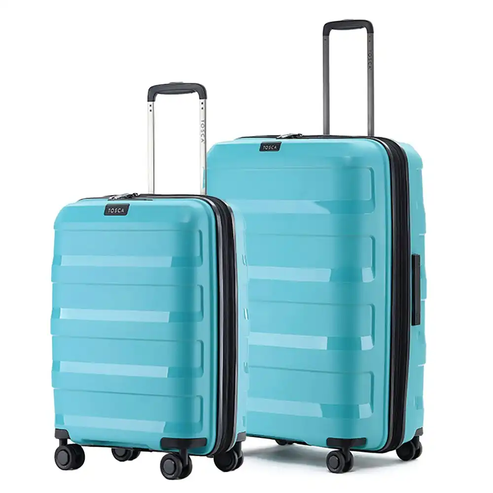 2pc Tosca Comet PP 20"/29" Travel Trolley Travel Suitcase Small/Large - Teal