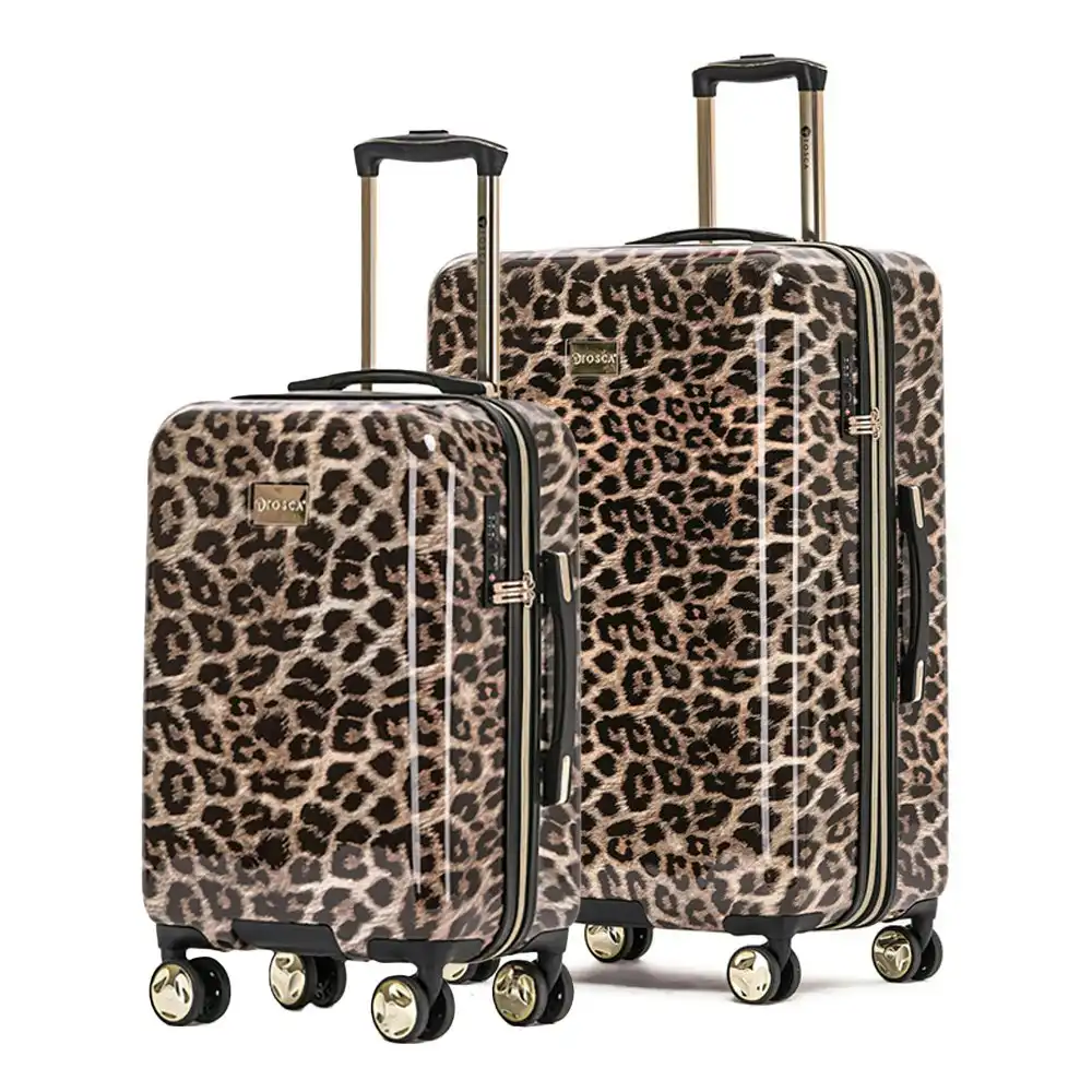 2pc Tosca Leopard 20"/29" Travel Trolley Luggage Travel Suitcase Small/Large