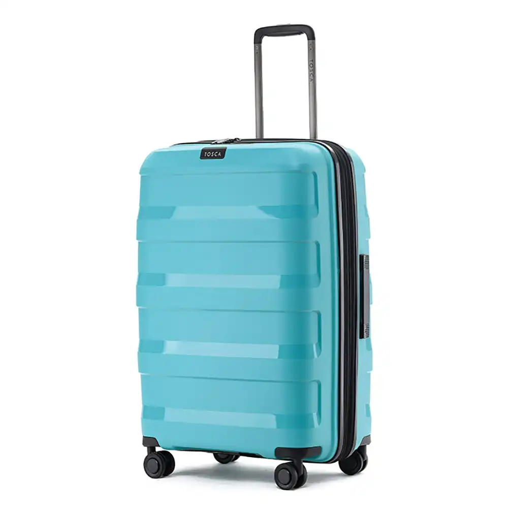 Tosca Comet PP 25" Checked Trolley Travel Hard Case Suitcase 67x45x30cm -Teal