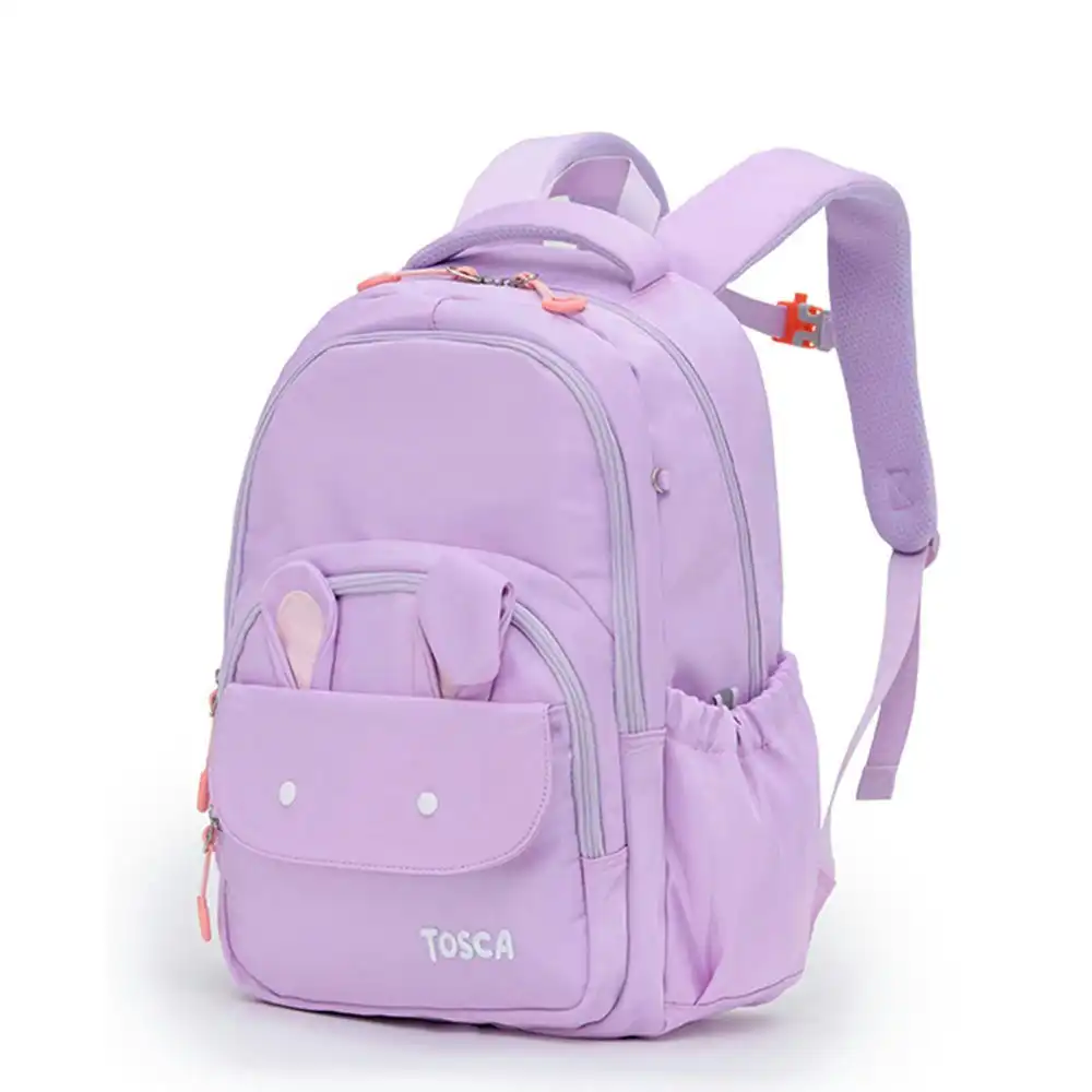 Tosca Kids Lightweight Adjustable Cute Bunny Back-to-School Backpack - Purple