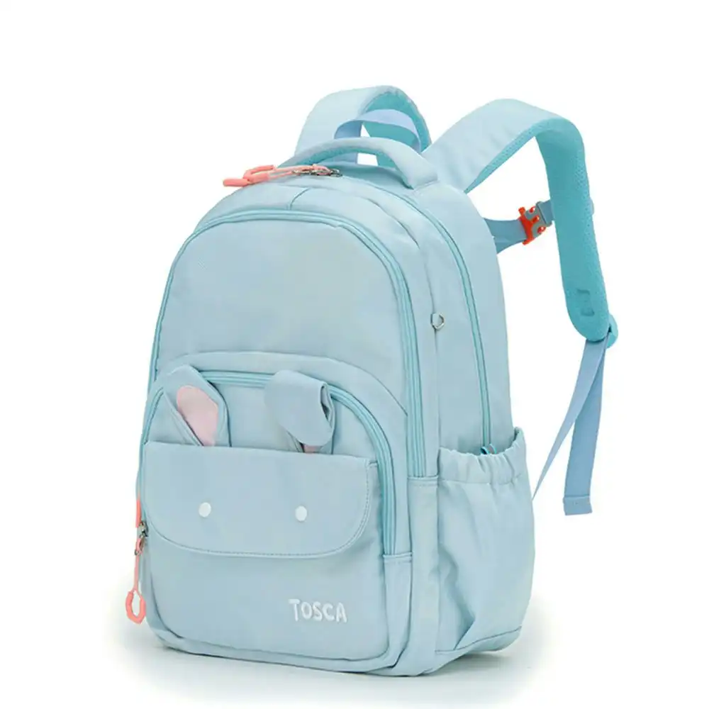 Tosca Kids Lightweight Adjustable Cute Bunny Back-to-School Backpack - Blue