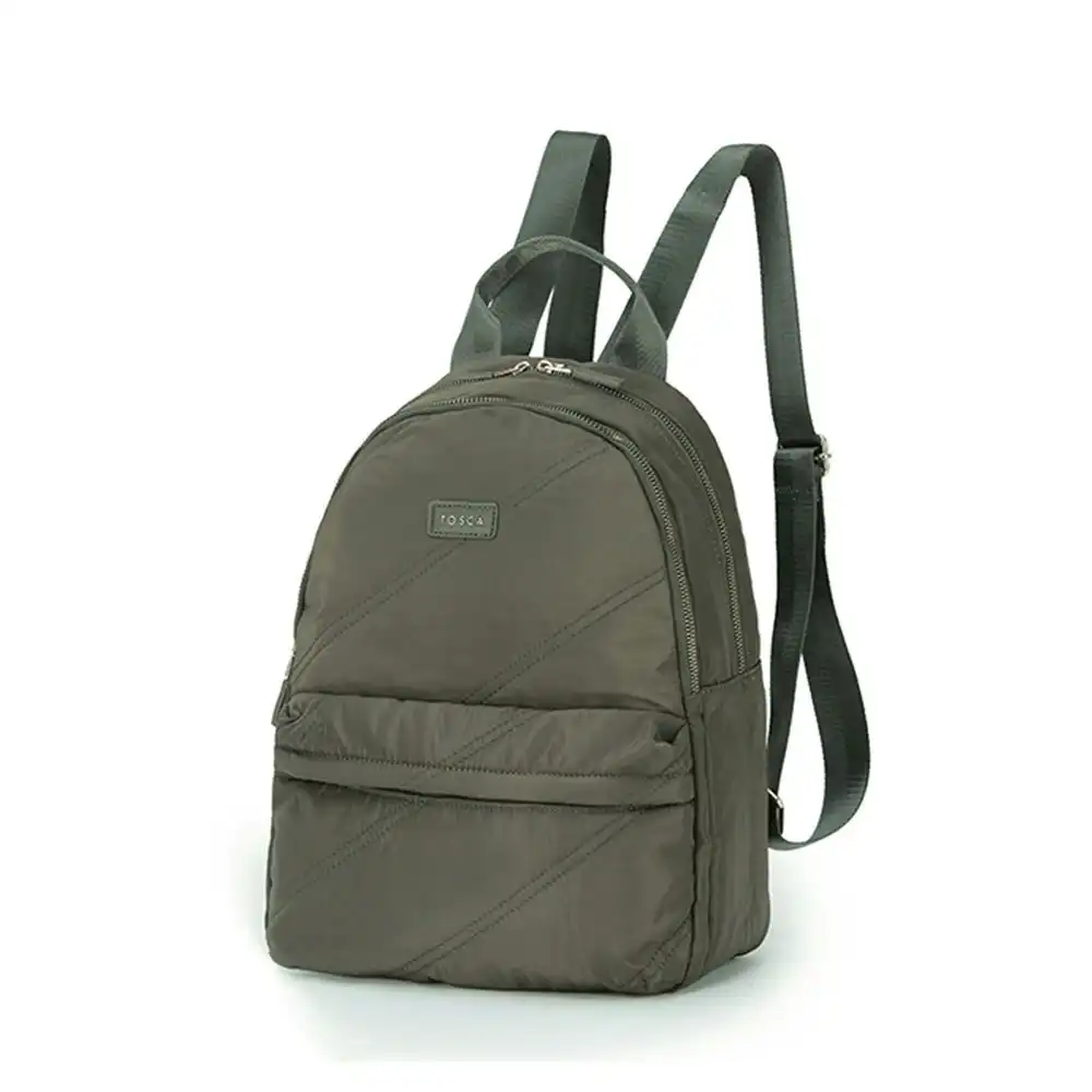 Tosca Daily Nylon Lightweight Shoulder Laptop School Backpack Khaki Stitch