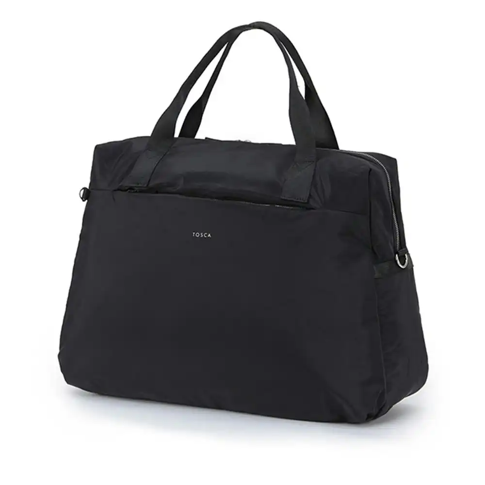 Tosca Lightweight Nylon Shoulder Market/Work Commute Tote Carry Bag - Black