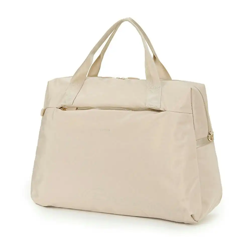 Tosca Lightweight Nylon Shoulder Market/Work Commute Tote Carry Bag - Beige