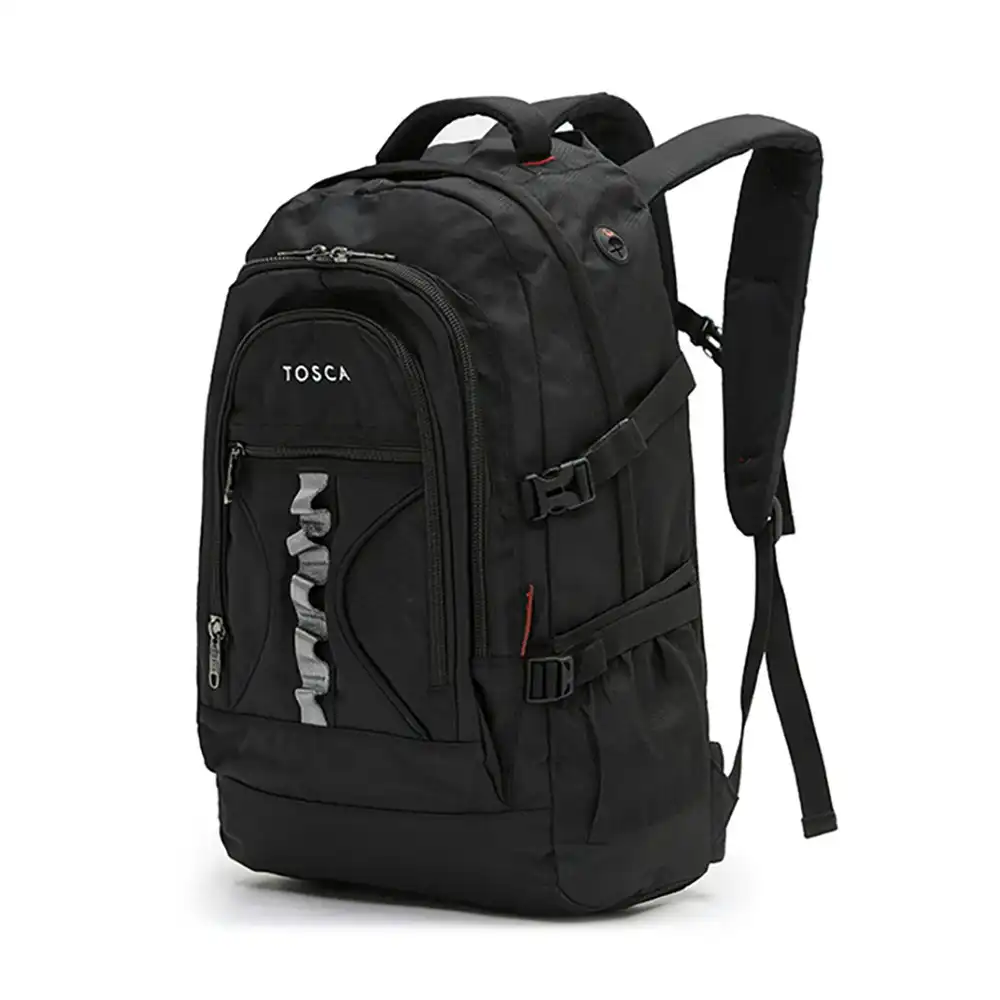 Tosca 50L/58x38x23cm Deluxe Padded Outdoor Utility Shoulder Backpack Bag - Black